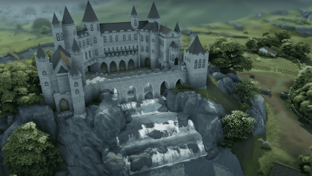 Sims 4 Castle With Waterfall