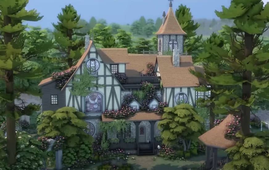 Witchy Tudor Sims 4 Family House by themossysim