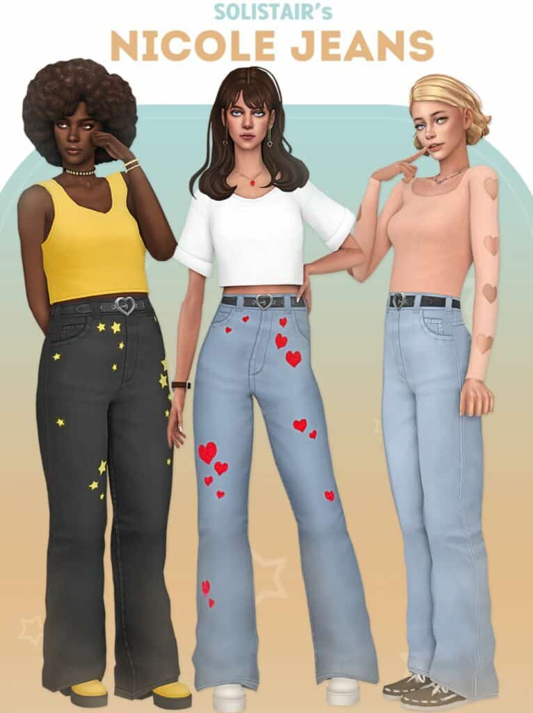 The Perfect Sims 4 Teen CC Jeans by Solistair