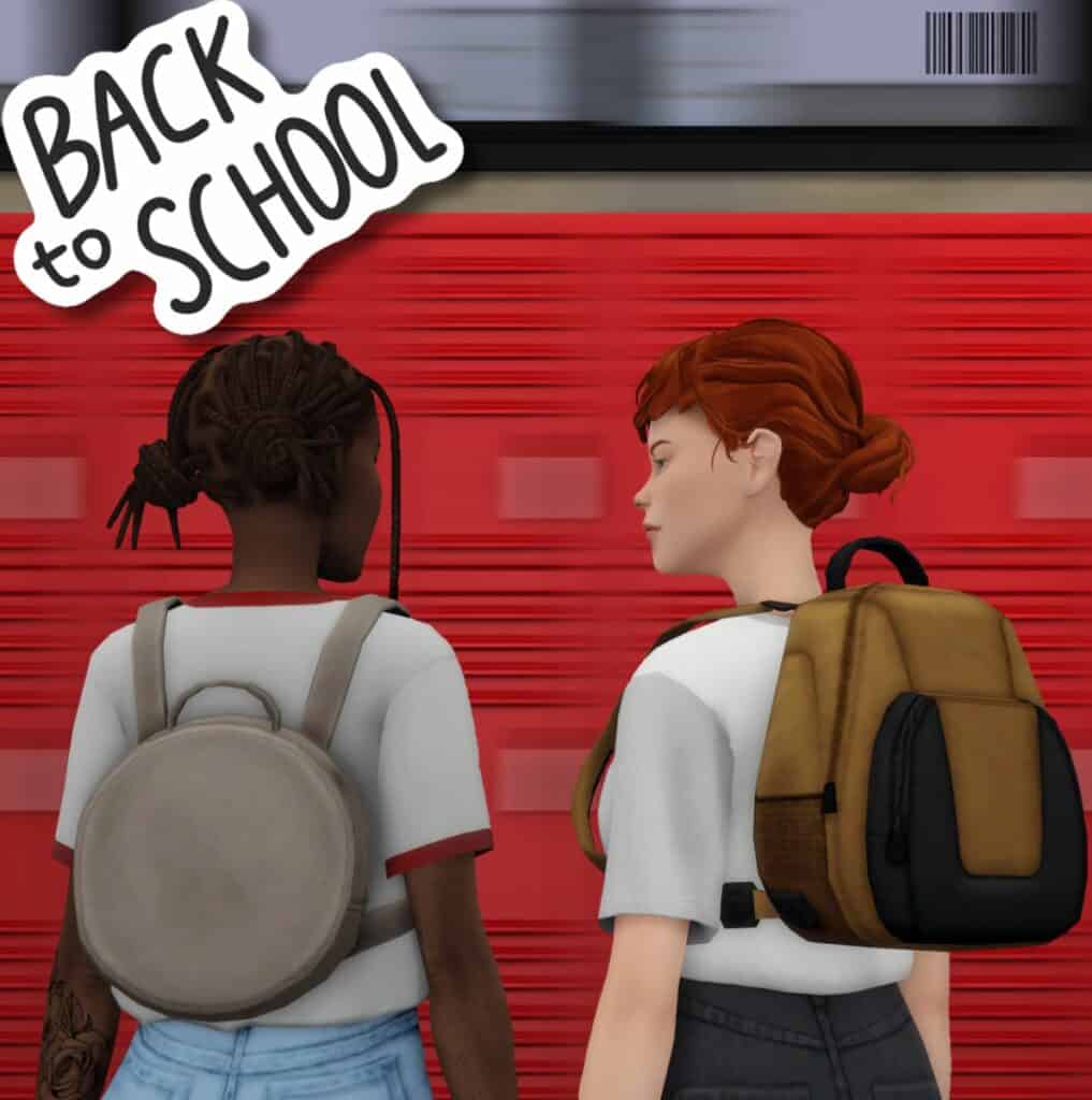 Adorable Sims 4 Teen CC Backpack Set by Cee Productions