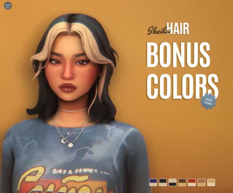 Bleached Bangs Sims 4 Teen CC Hair by twistedcat