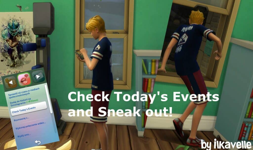 Check Events and Sneak Out Sims 4 Teen CC by ilkavelle