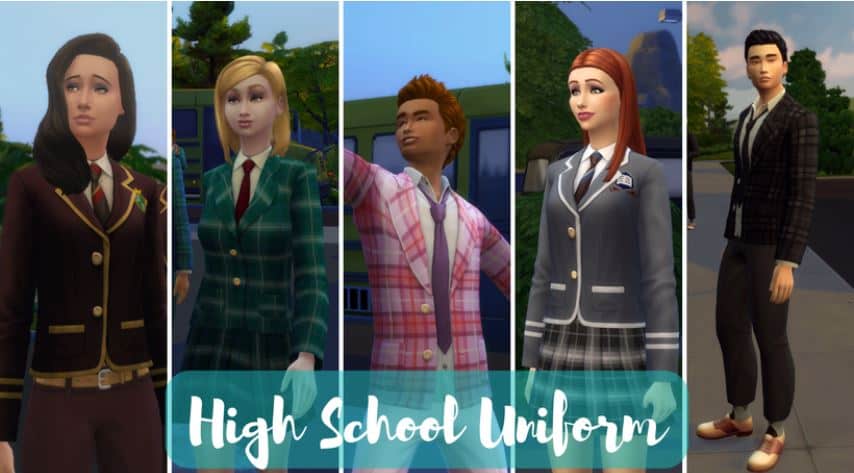High School Uniform Sims 4 Teen CC Set by Ksuihuh's Corner