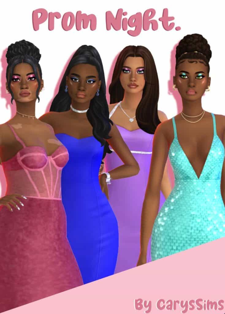 Prom Dresses Sims 4 Teen CC Set by Carys Sims