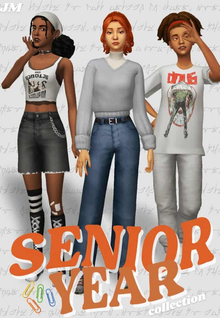 Senior Year Sims 4 Teen CC Collection by Jellymoo