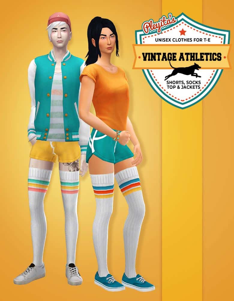 Vintage Athletics Sims 4 Teen CC Unisex Collection by Pleyita