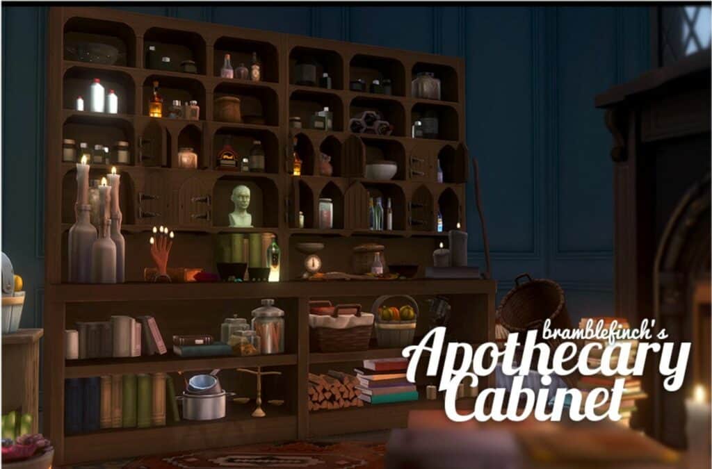 Bramblefinch's Sims 4 Witchy CC Apothecary Cabinet