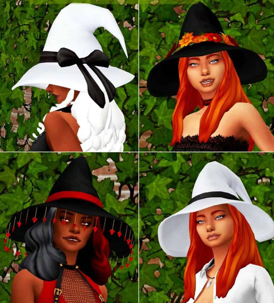Hat Set Sims 4 Witchy CC by DivaDoom
