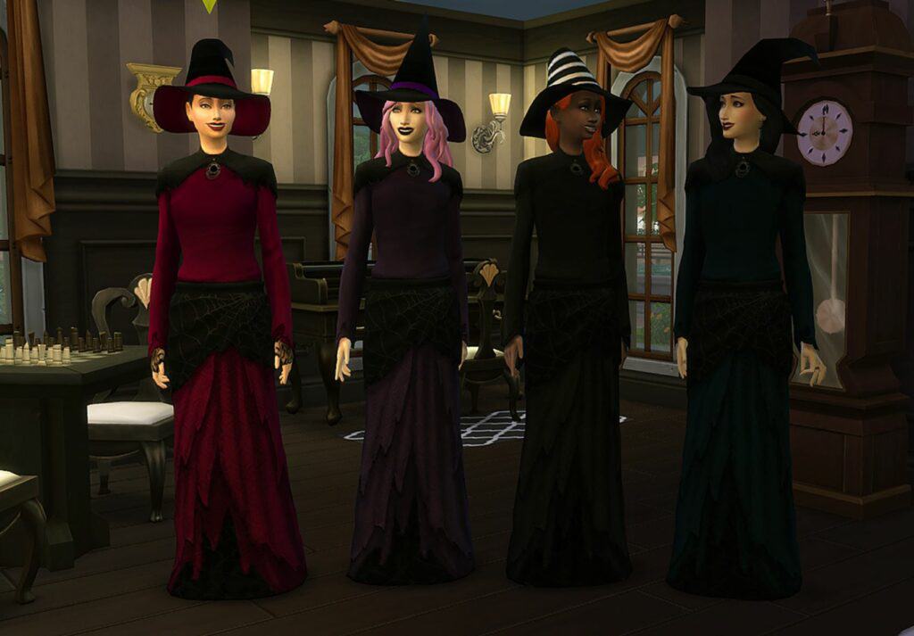 Magical Sims 4 Witchy CC Elphaba Inspired Dress by fairywitchy