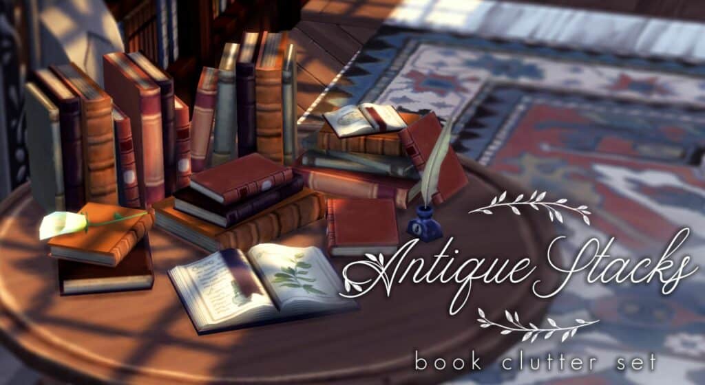 Antique Stacks Sims 4 Witchy CC Book Set by Magnolian Farewell