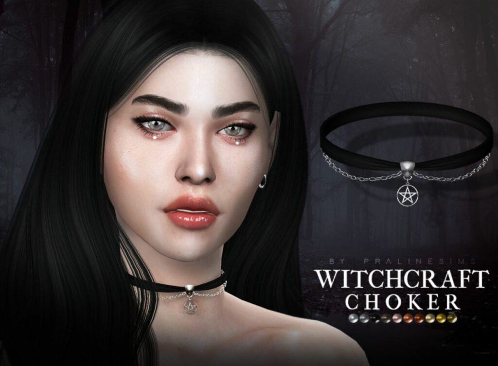 Choker Sims 4 Witchy CC Necklace by Praline Sims