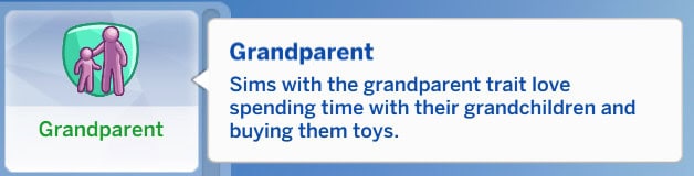 Grandparent Trait by KiaraSims4Mods