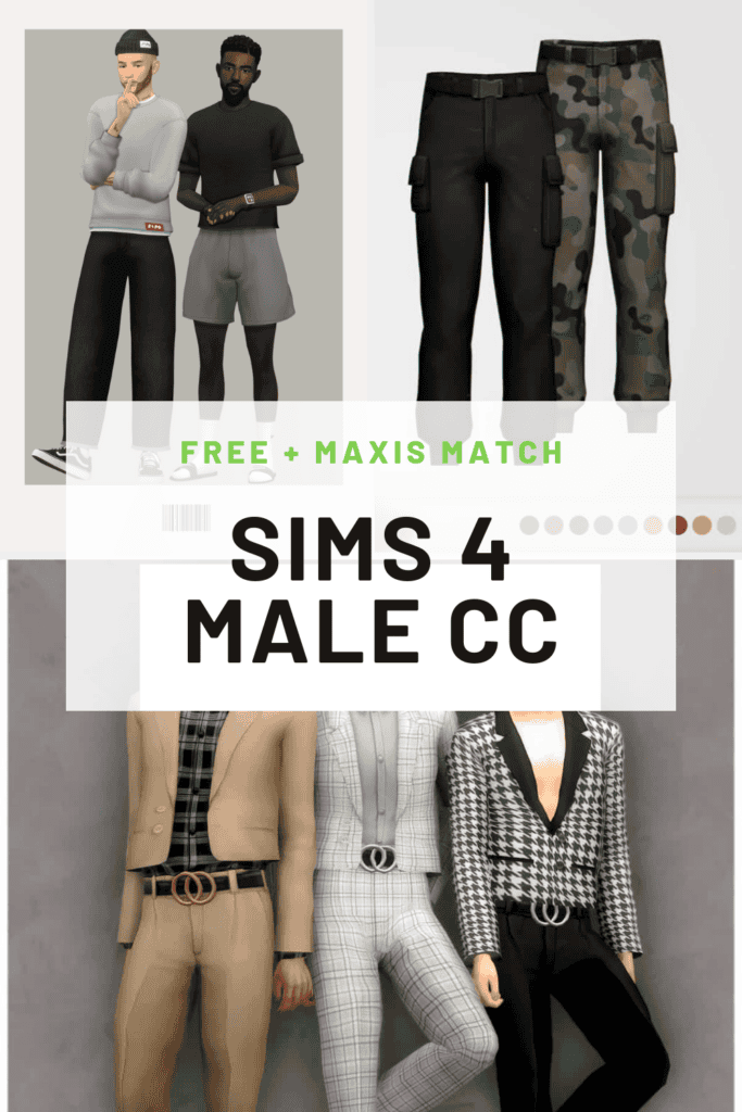 Sims 4 Male CC — Clothes, Hair, Accessories, Shoes — Pinterest Graphic