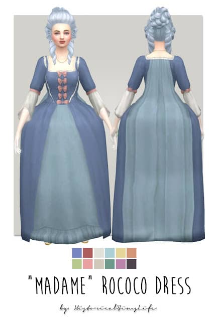 Madame Sims 4 Bridgerton CC Gown by HistoricalLifeSims