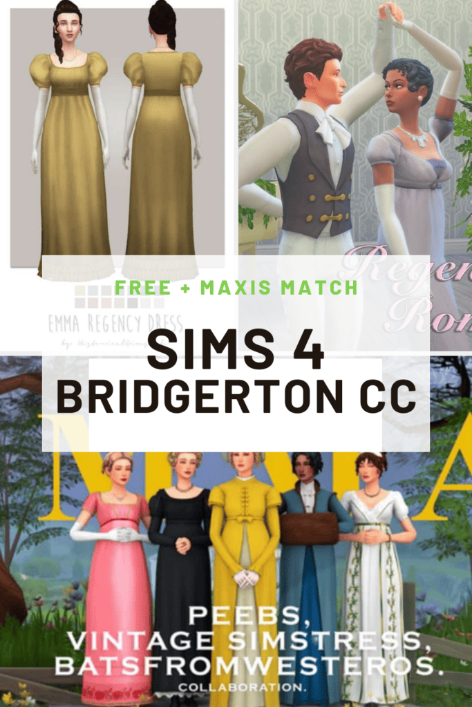 Free and Maxis Match Sims 4 Royal CC for Bridgerton and Regency Era gameplay - hair, clothes, male cc and more