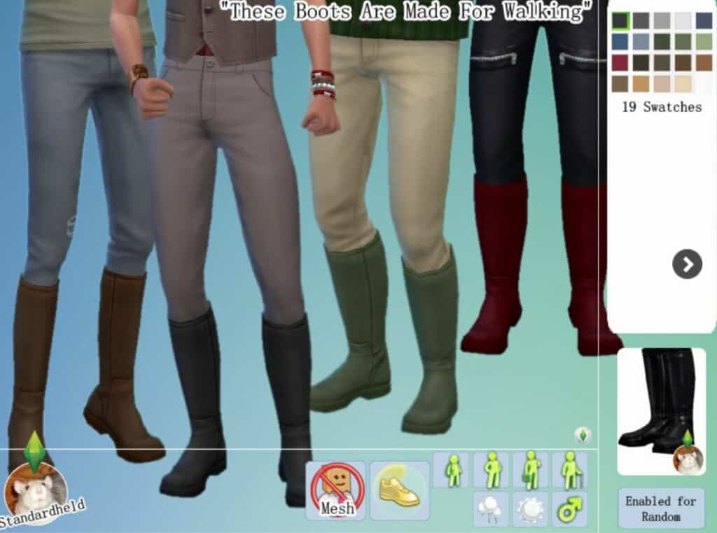 Male Sims 4 Bridgerton CC Riding Boots by Standard Held