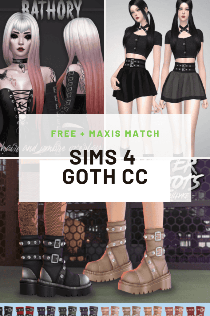 Best free maxis match sims 4 goth cc hair, clothes, boots, shoes, accessories, and more! Pinterest Pin
