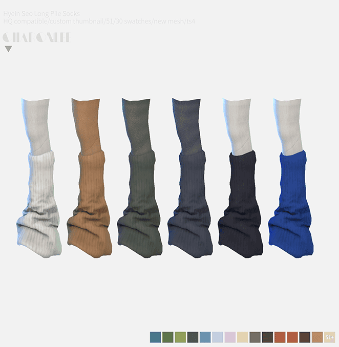 Baggy knee high socks of varying colors