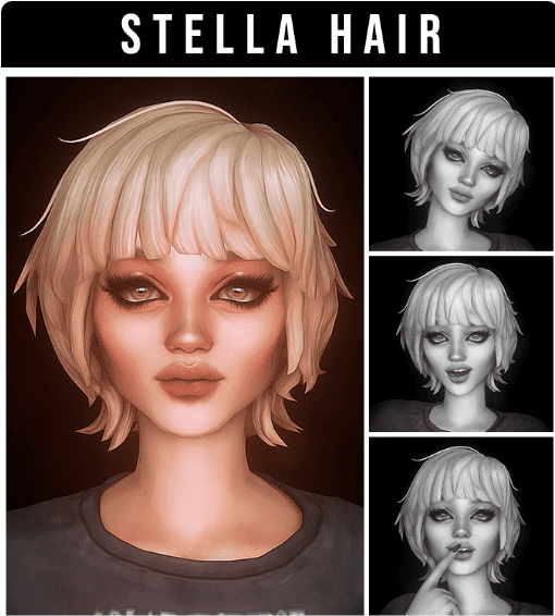 Female sim with short messy hair