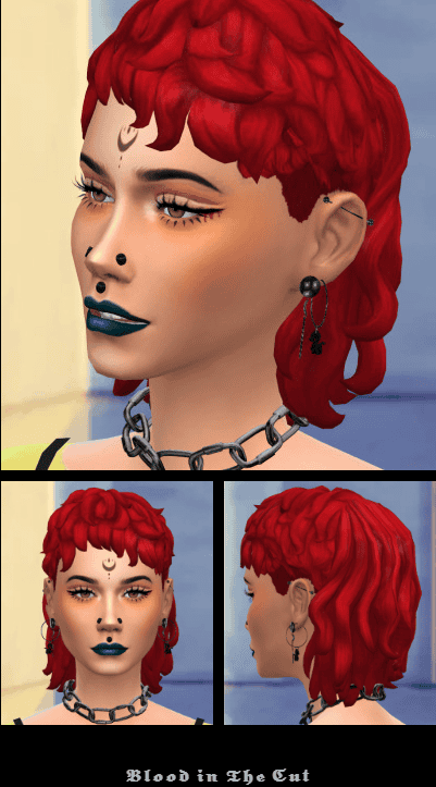 Female sim with red mullet sims 4 goth cc hair