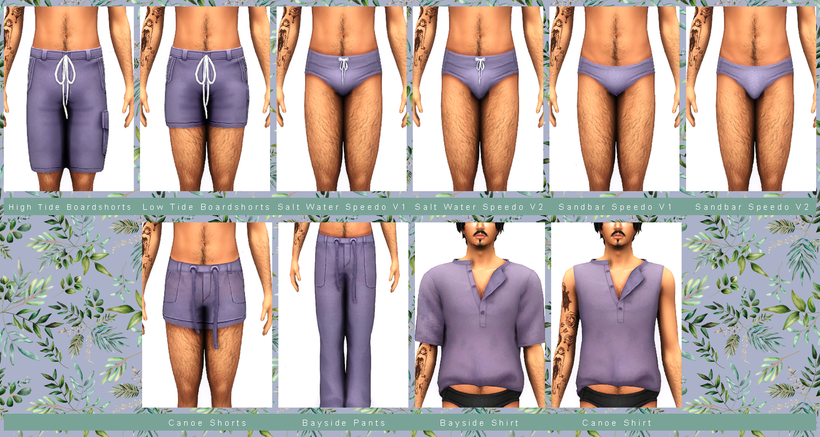 Heatwave Sims 4 Swimwear CC Pack (Male Speedo CC and Coverup CC!)