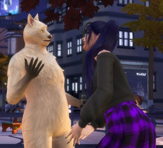 A sim trying to be sympathetic to a werewolf