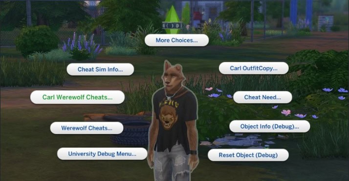 Werewolf with available cheats around them