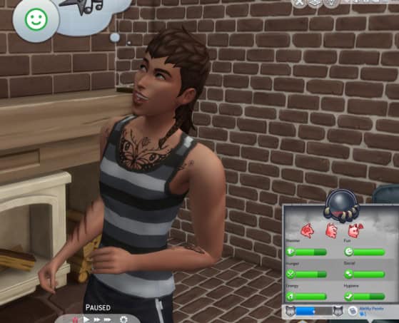 Young werewolf sim with his werewolf info tab open