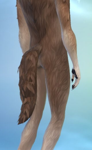 A sims4 werewolf with a tail
