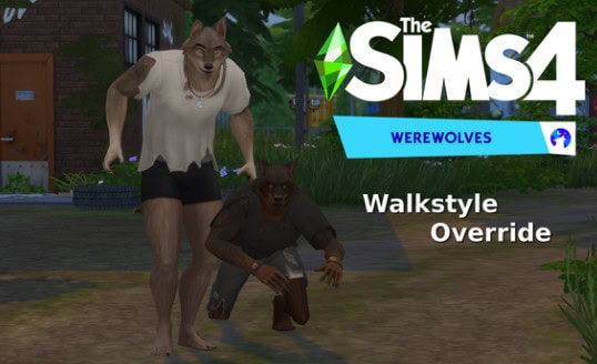A werewolf walking next to a werewolf running on all fours